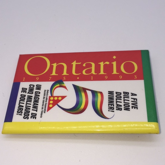 OLG Ontario 1975-1993 A Five Billion Dollar Winner! Pin Button Advertising Promo - Picture 5 of 7
